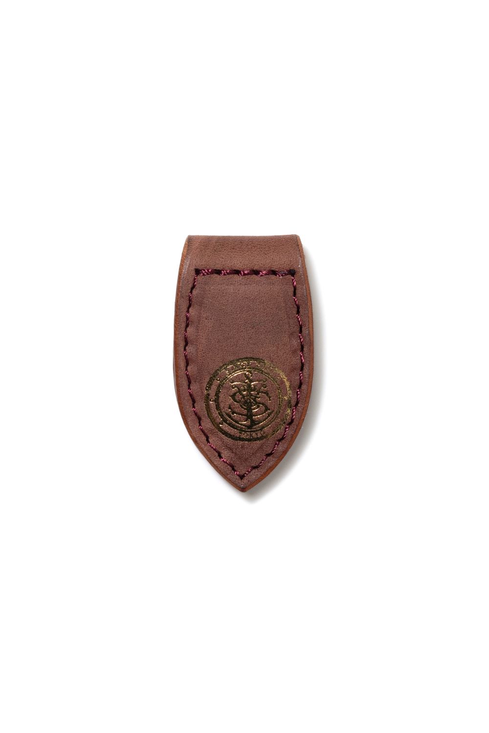 LEATHER GARRISON MONEY CLIP [BACKSKIN- WHISKY] | シェルコードバン マネークリップ / バックスキン ウイスキー