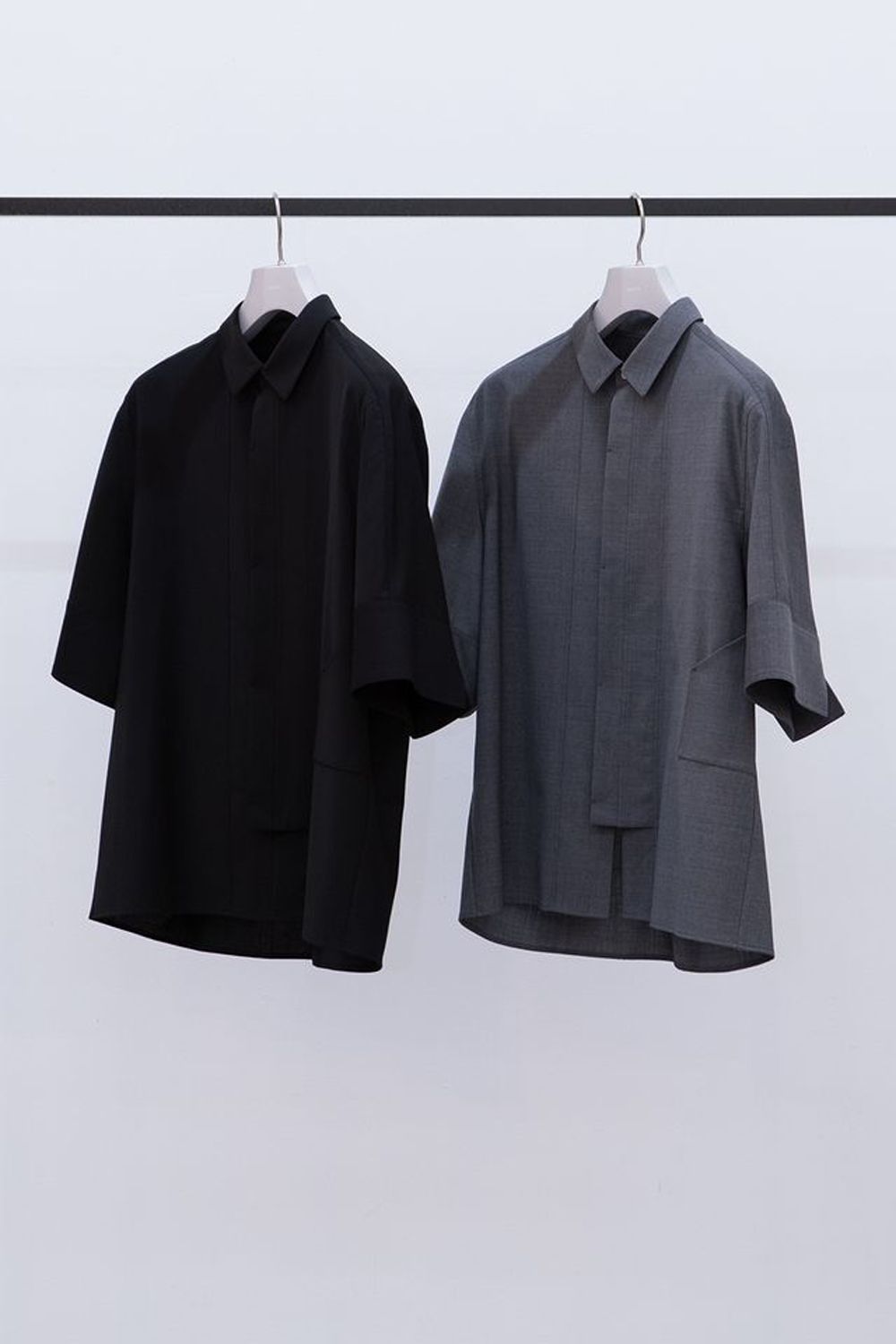 【24SS】Tri Front Shirt [black] - トライフロントシャツ [ブラック] / SS24SH04