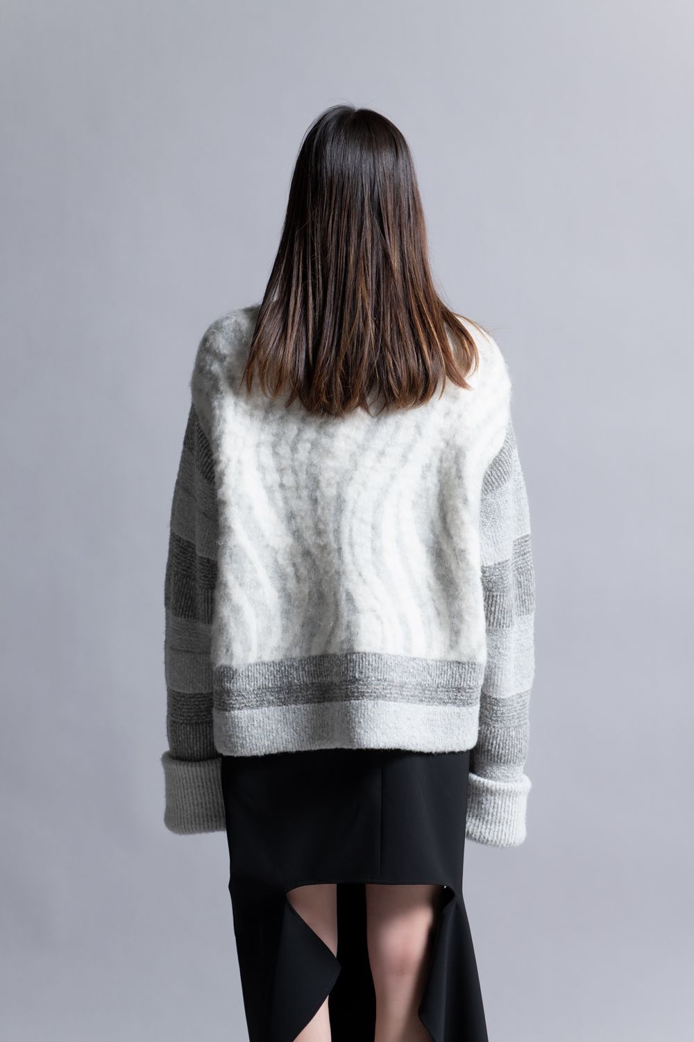 【24AW】モヘアアルパカピーコックカーディガン [Morning fog]