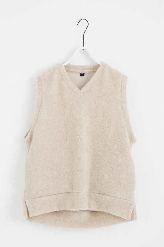 【24AW】boa v vest [OFF BEIGE] - ボアブイベスト [オフベージュ] / vu-cut-011