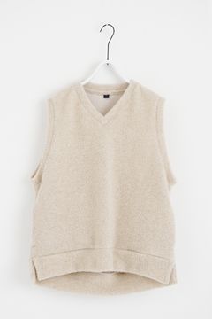 【24AW】boa v vest [OFF BEIGE] - ボアブイベスト [オフベージュ] / vu-cut-011