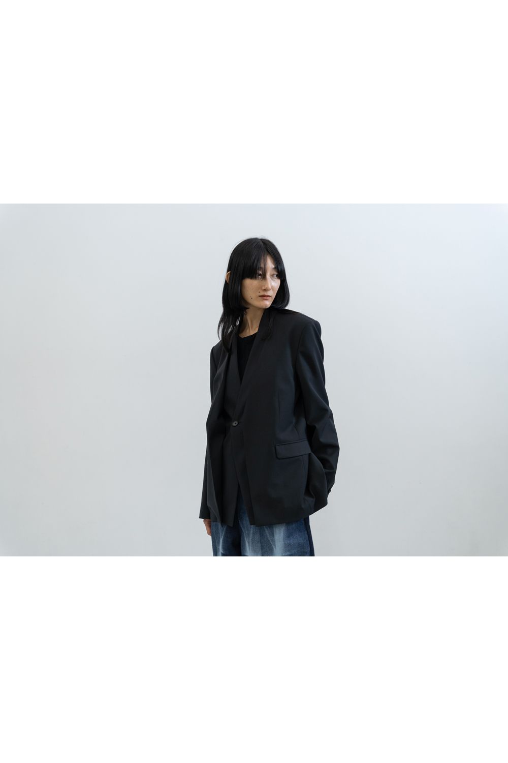 【25SS】Dub Tailored Jacket [black] - ダブルテーラードジャケット [ブラック] / SS25OU01