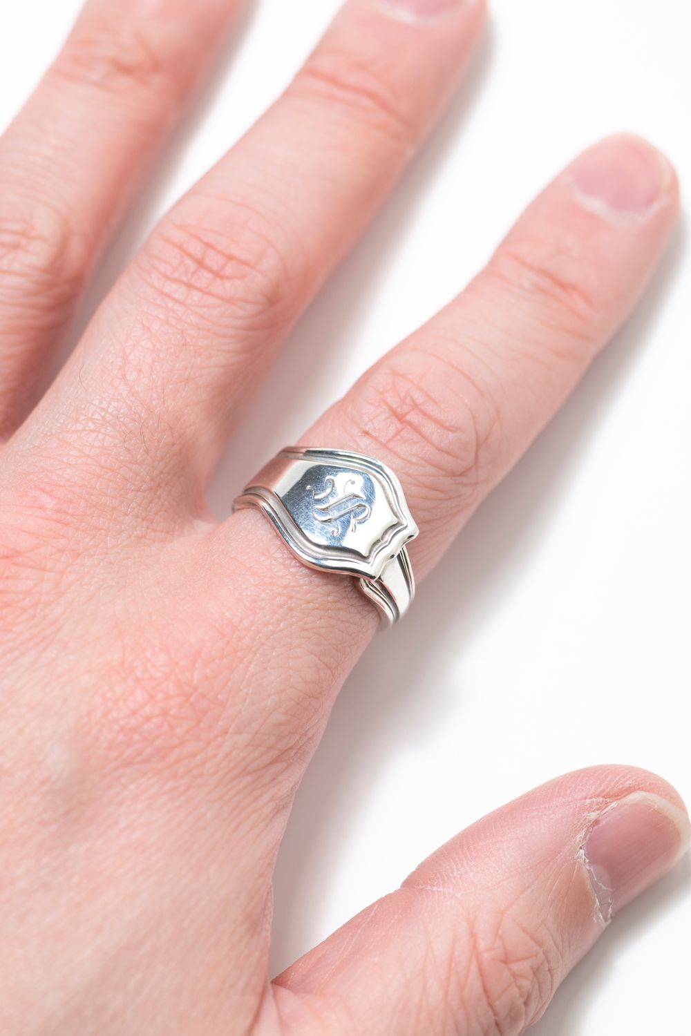 【1点もの】CREST CARVE SPOON RING / クレストカーブスプーンリング [SV]