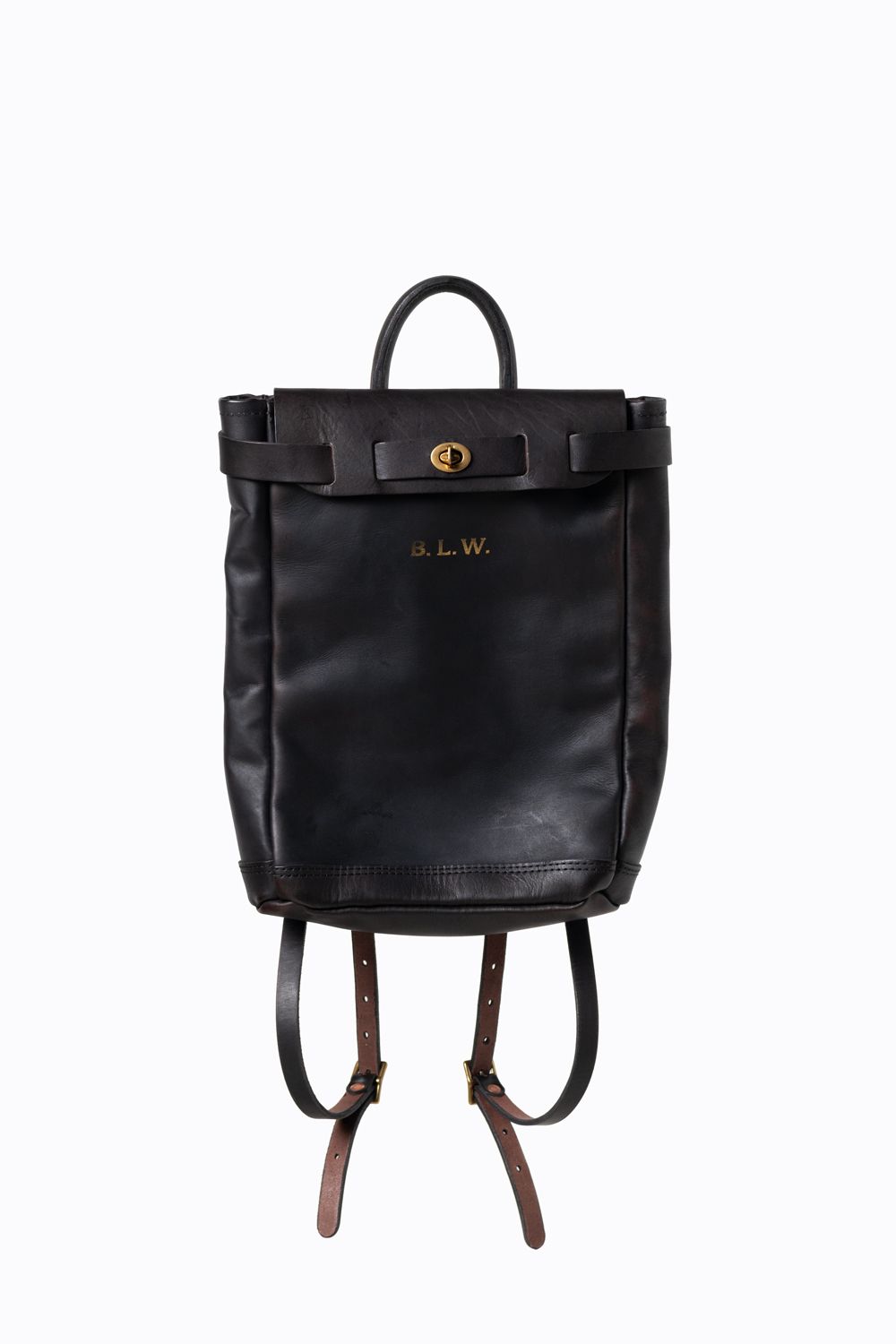 【ラスト1点 / 25SS】LEATHER VOYOGE 2WAY RUCKSACK -SMALL [BLACK]｜レザーリュックサック (2WAY) / ブラック