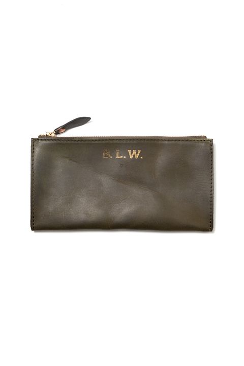 【ラスト1点 / 26SS】LEATHER WANDER POUCH【B.L.W.】/ OLIVE | マチ付きレザーポーチ / オリーブ
