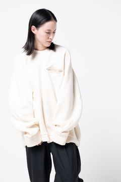 【ラスト1点 / 23AW】balloon easy sweat [OFF WHITE] - バルーンイージースウェット [オフホワイト] / vu-a23-t24