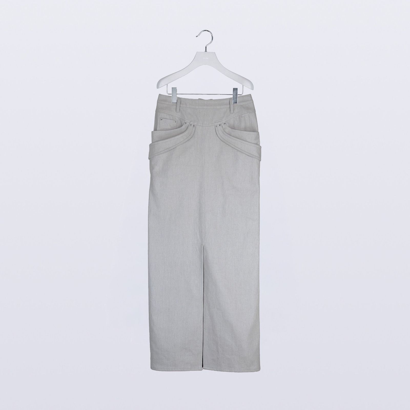 Refrain Denim Skirt [grey]