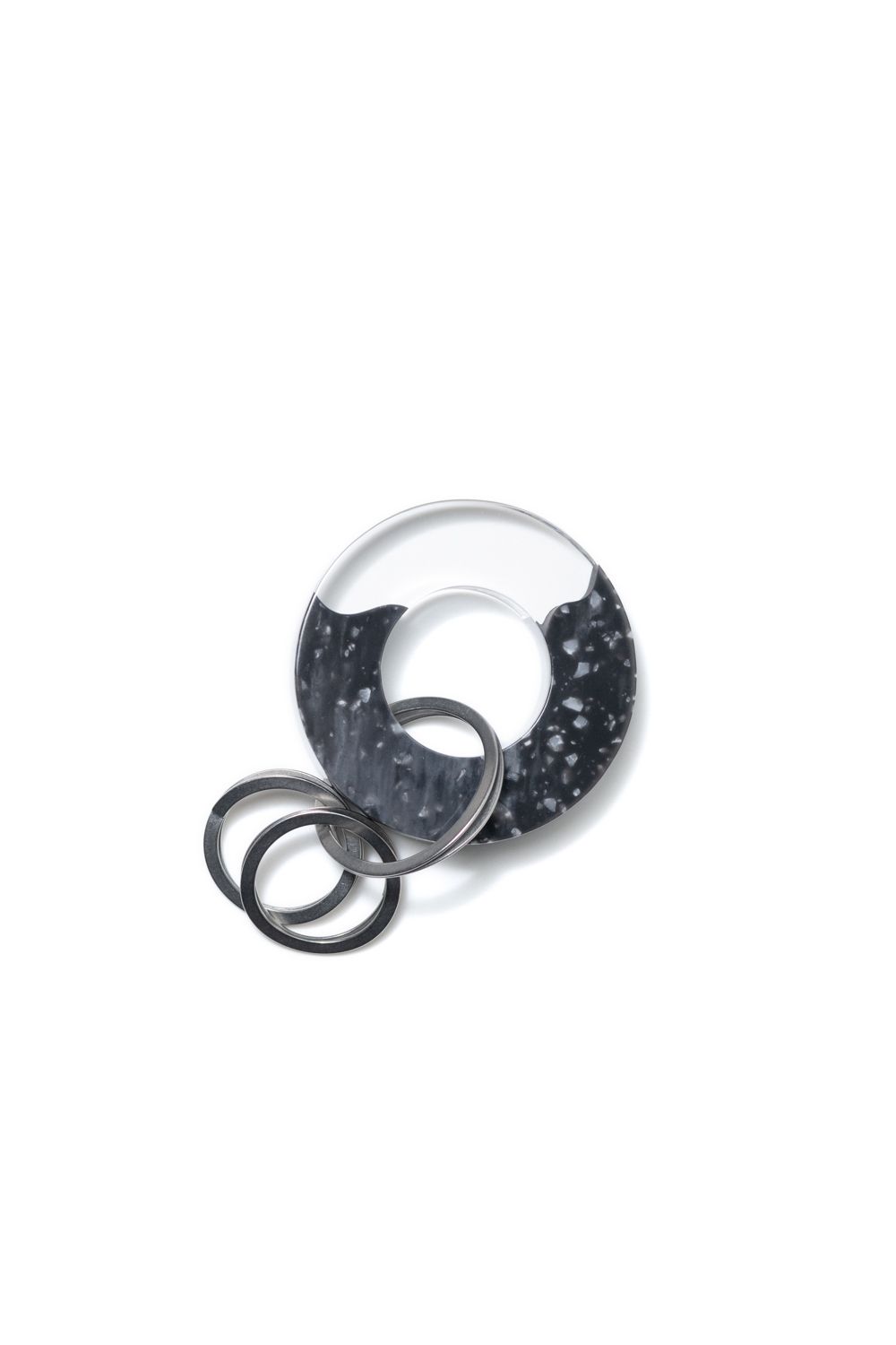 マーブル ドーナツ キーリング | marble & acrylic [BLACK]