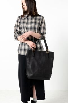 【25SS予約商品】LEATHER TRAVEL TOTE BAG - HEIGHT [BLACK] | トラベル トートバッグ (ハイト) / ブラック
