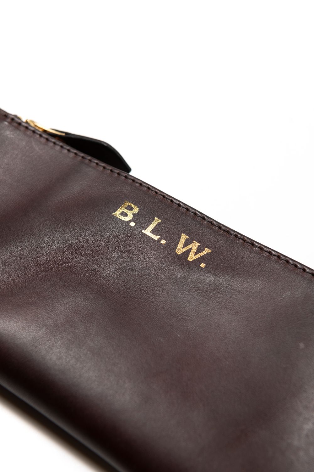 【ラスト1点 / 25SS】LEATHER WANDER POUCH【B.L.W.】/ BROWN | マチ付きレザーポーチ / ブラウン