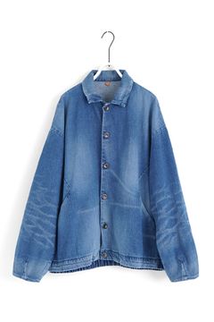 【24SS】vintage denim shirts collar blouson [VINTAGE BLUE] - ヴィンテージスタンドカラーブルゾン [ ビンテージブルー] / vu-s24-b01