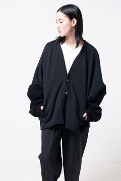【23AW】boa sweat cardigan [BLACK] - ボアスウェットカーディガン [ブラック] / vu-a23-t07
