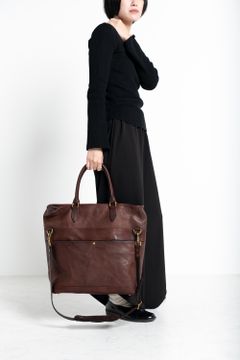 【25SS】 LEATHER NELSON 2WAY BAG [BROWN] | ショルダーバッグ/ トートバッグ (2Way) / ブラウン