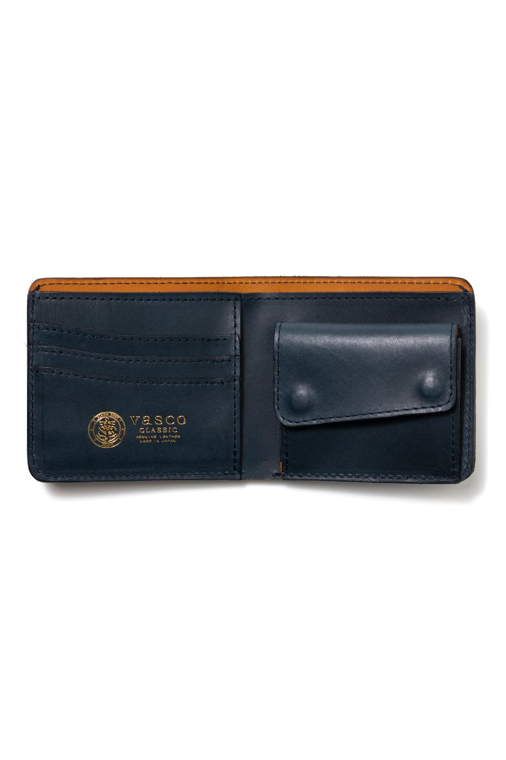 【ラスト1点】LEATHER VOYAGE SHORT WALLET [NAVY] | ショートウォレット (二つ折り) / ネイビー