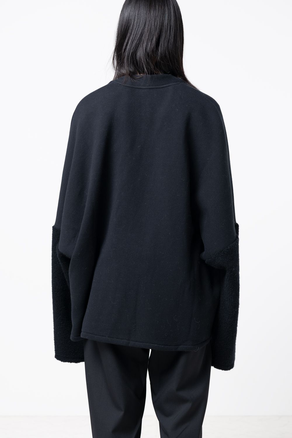 【23AW】boa sweat cardigan [BLACK] - ボアスウェットカーディガン [ブラック] / vu-a23-t07