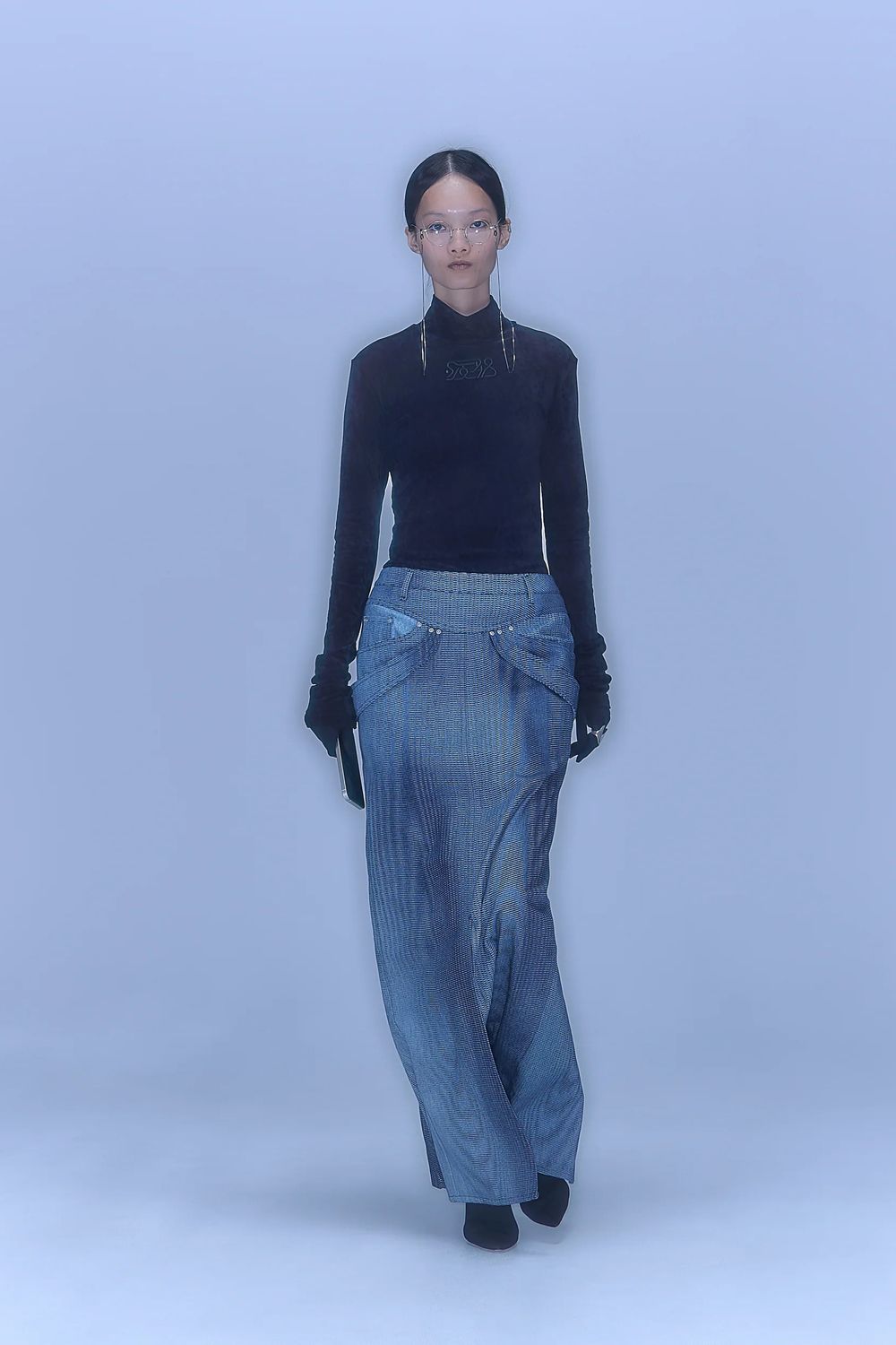 【26SS / 予約受付中】Mirage Bleach Skirt [navy]  - ミラージュブリーチスカート [ネイビー] / SS26BT08