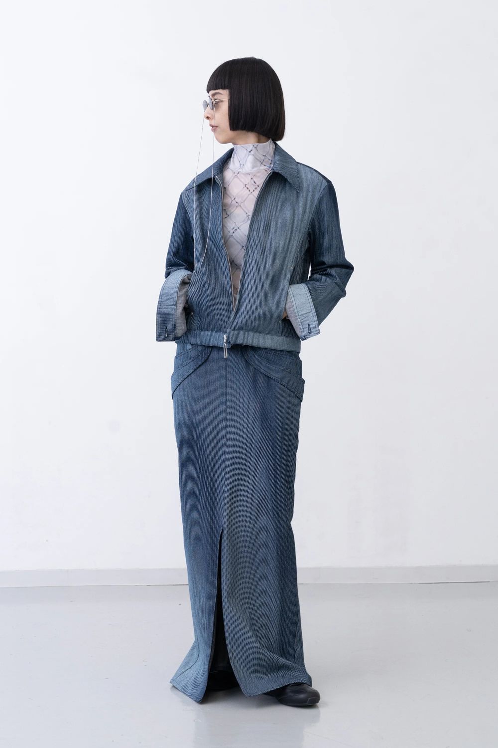 【26SS / 予約受付中】Mirage Bleach Skirt [navy]  - ミラージュブリーチスカート [ネイビー] / SS26BT08