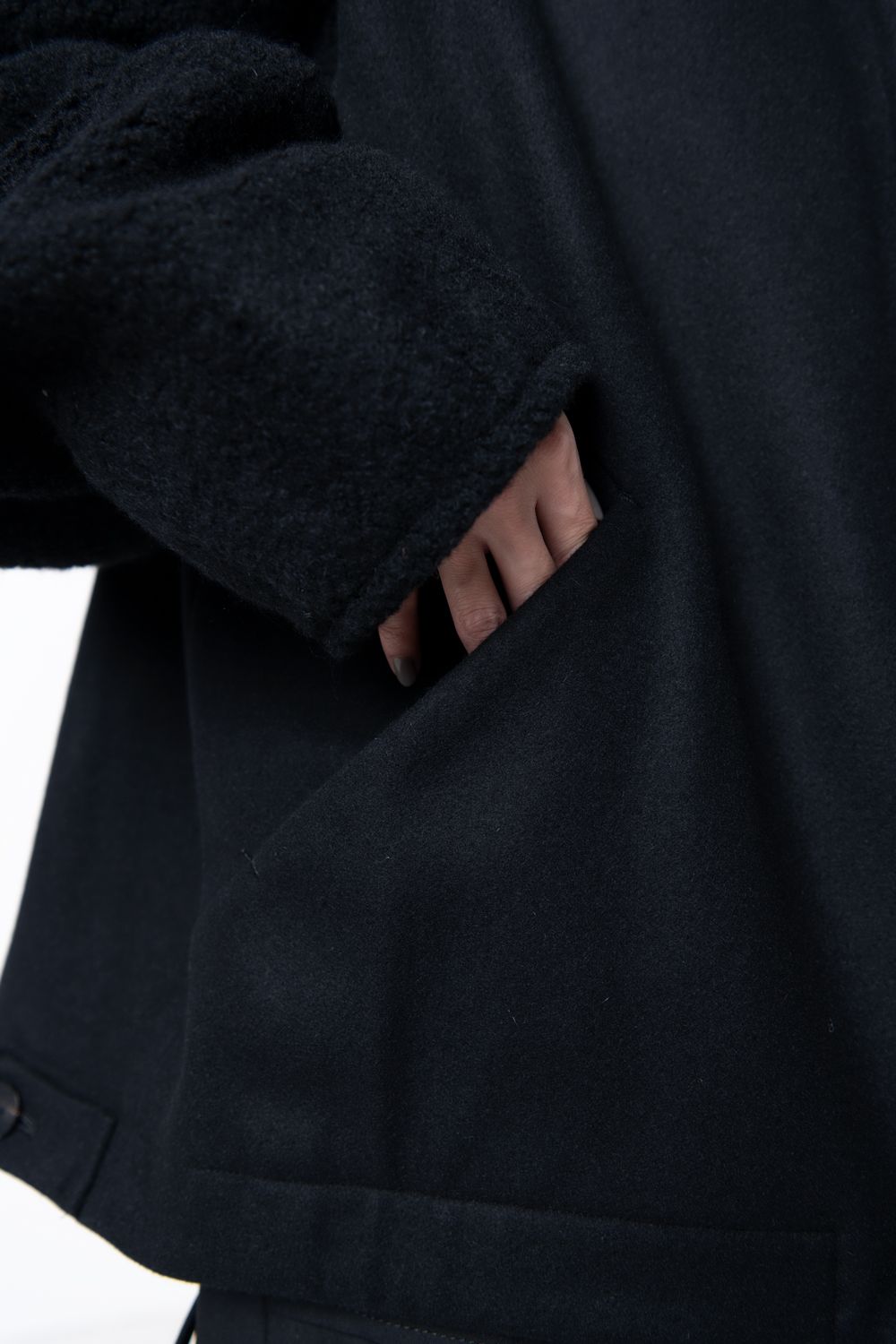 【23AW】stand collar blouson [BLACK] - スタンドカラーブルゾン [ブラック] / vu-a23-b18