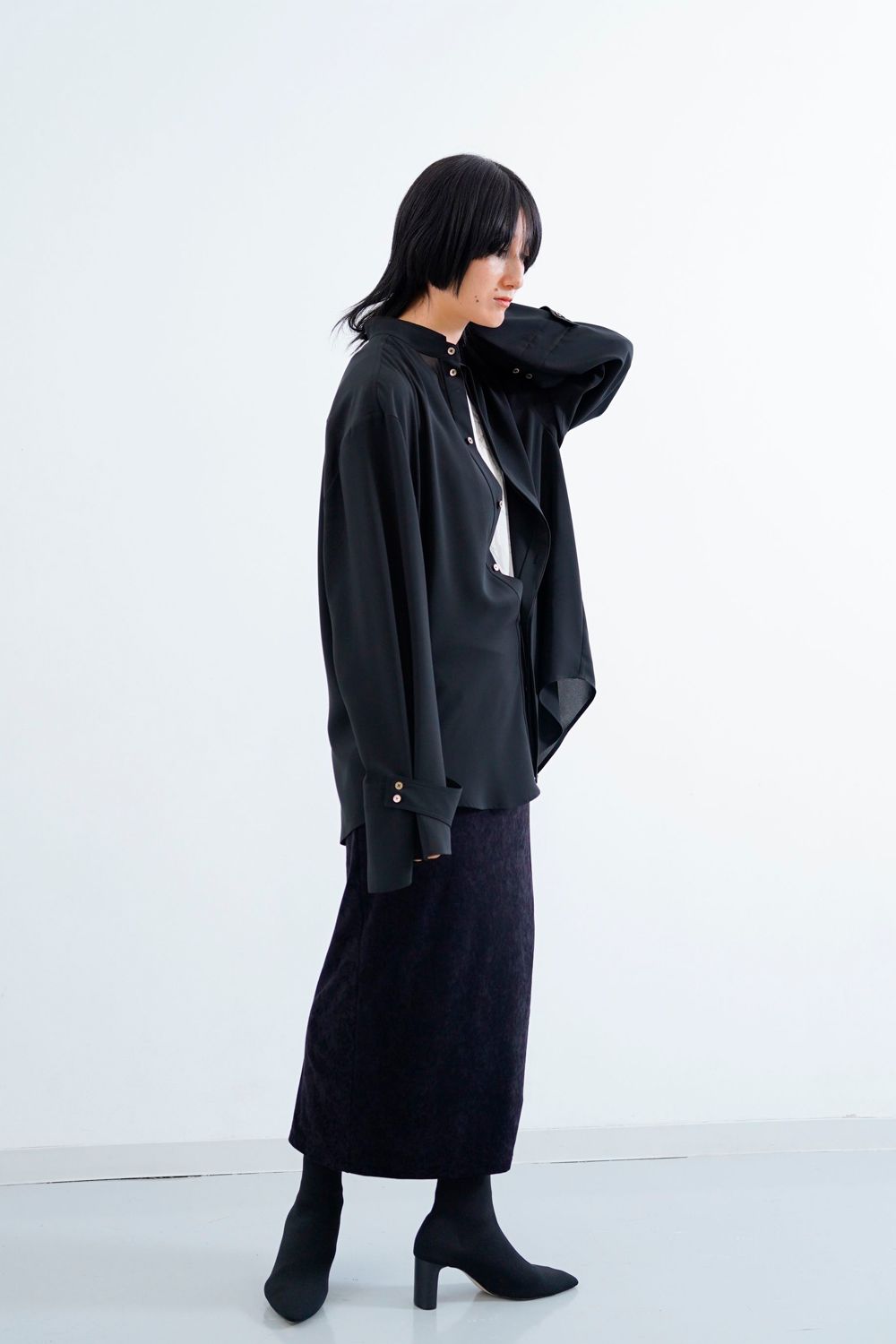 【24AW】Lunar Velour Skirt [black]  - ルナーベロアスカート [ブラック] / AW24BT05