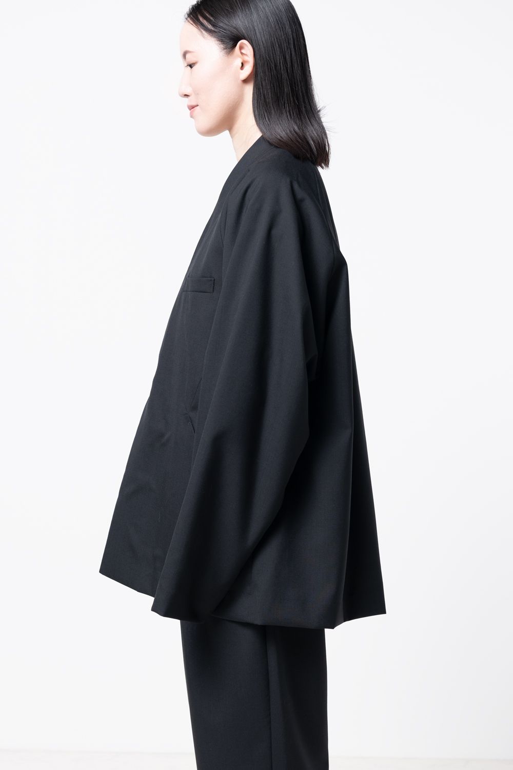 VU - 【ラスト1点 / 23AW】no collar jacket [BLACK] - ノーカラー