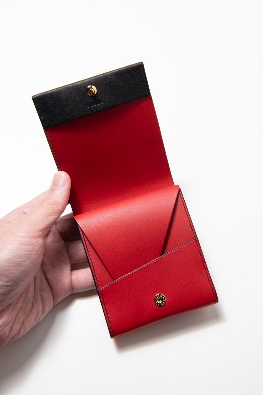 LERAY BF BC - Short wallet [BLACK×RED] / ルレイ ビーエフビーシー - 二つ折り財布 [ブラック×レッド]