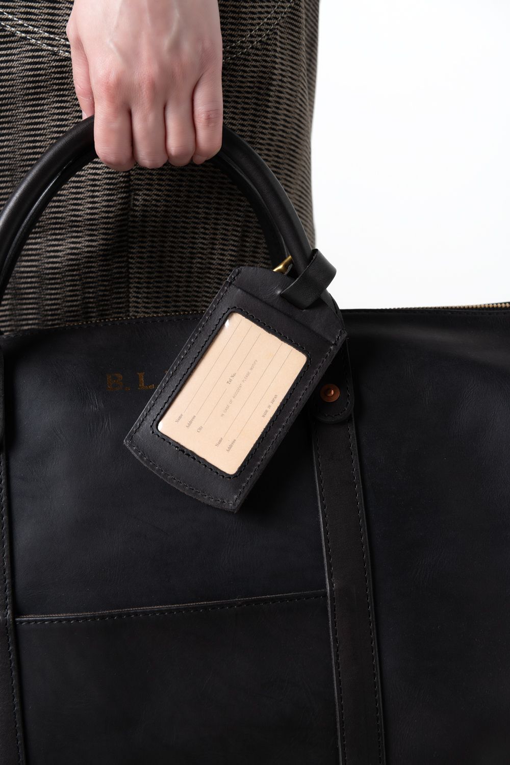 【ラスト1点 / 26SS】LEATHER TRAVEL BOSTON BAG [BLACK] | レザーボストンバッグ / ブラック