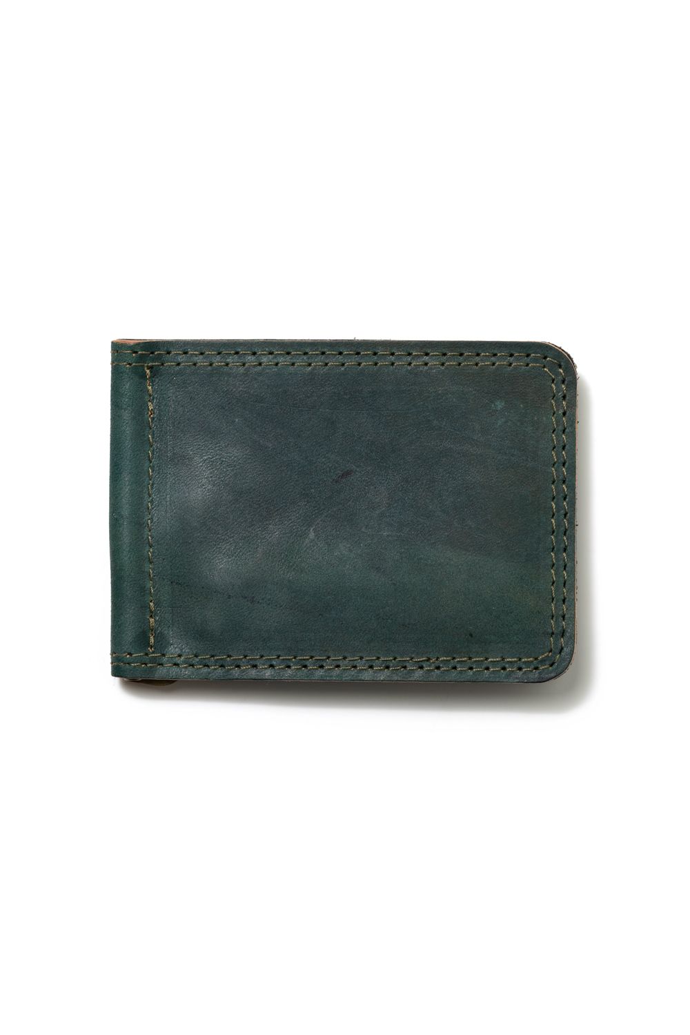 【ラスト1点 / 25SS】LEATHER GARRISON MONEY CLIP [BACKSKIN-ARMY GREEN] | シェルコードバン マネークリップ / バックスキン アーミーグリーン