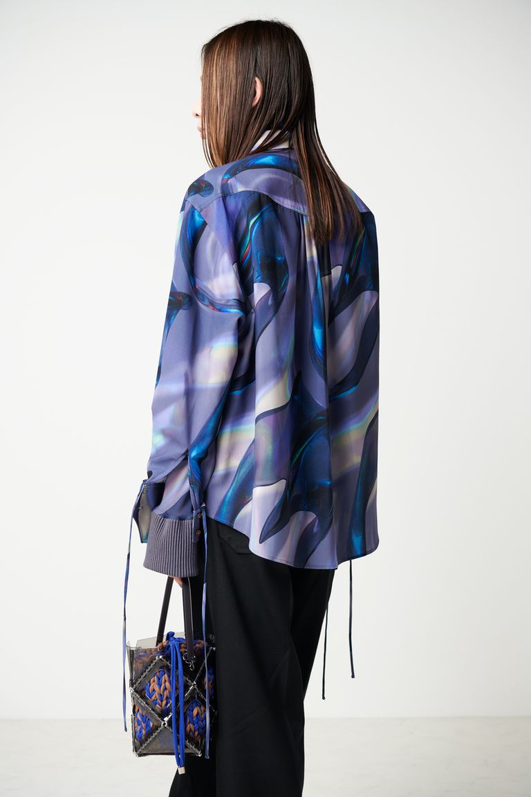 HATRA - 【ラスト1点 / 23SS】Alias Flow Shirt Oyster [dark 