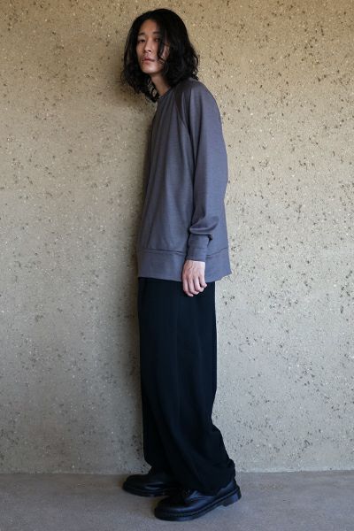 【24AW】basic long knit [CHARCOAL] - ベーシックロングニット [チャコール] / vum-kn01