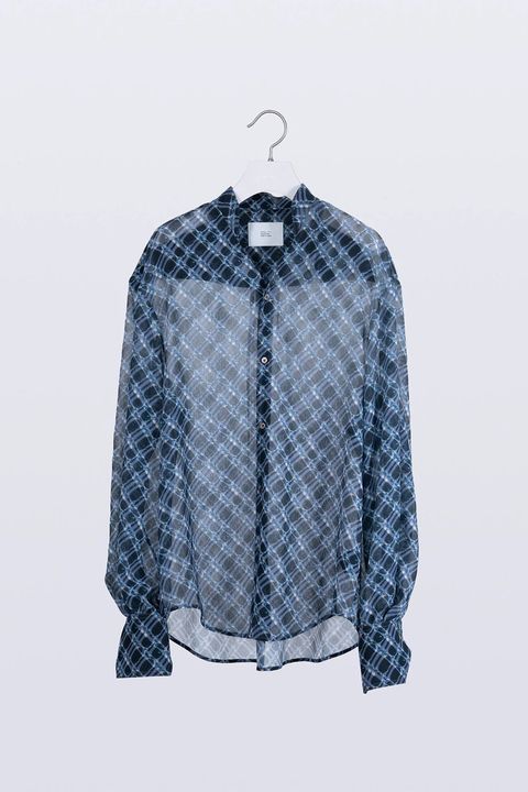 【26SS / 予約受付中】Lattice Sheer Shirt [charcoal] - ラティスシアーシャツ [チャコール] / SS26SH04