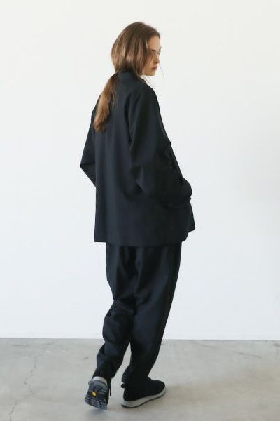 【24AW】tapered pants washable wool [BLACK] - テーパードパンツウォッシャブルウール [ブラック] / vu-pnt-001