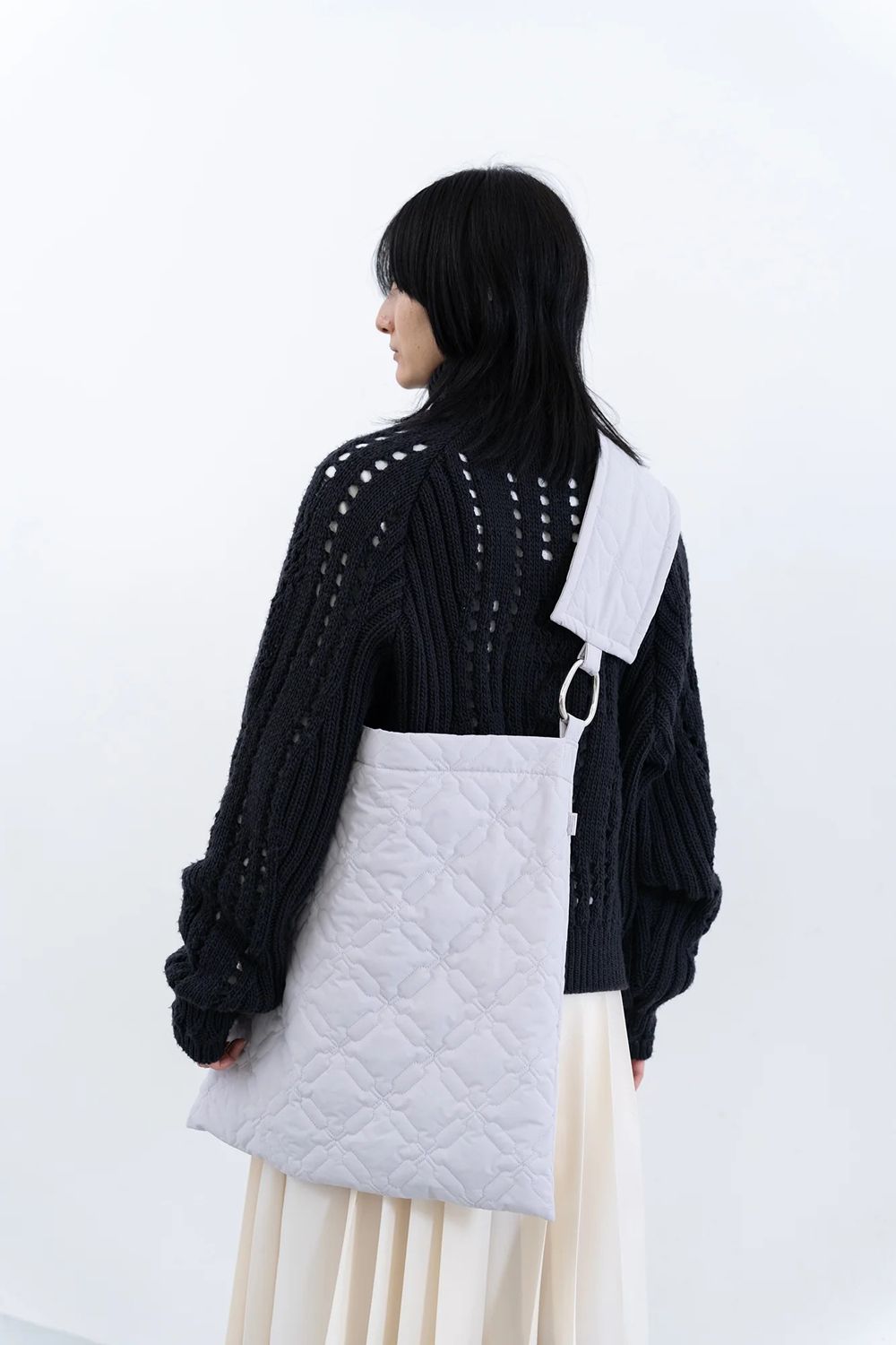 【アーカイブ展 / 1.18まで】Allele Cable Sweater [charcoal] - アレルケーブルセーター [チャコール] / FW25KN05