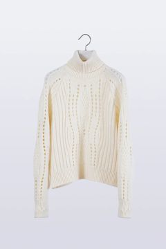 【アーカイブ展 / 1.18まで】Allele Cable Sweater [ivory] - アレルケーブルセーター [アイボリー] / FW25KN05