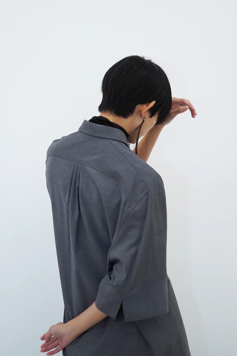【26SS / 予約受付中】Tri Front Shirt [grey] - トライフロントシャツ [グレー] / SS26SH02
