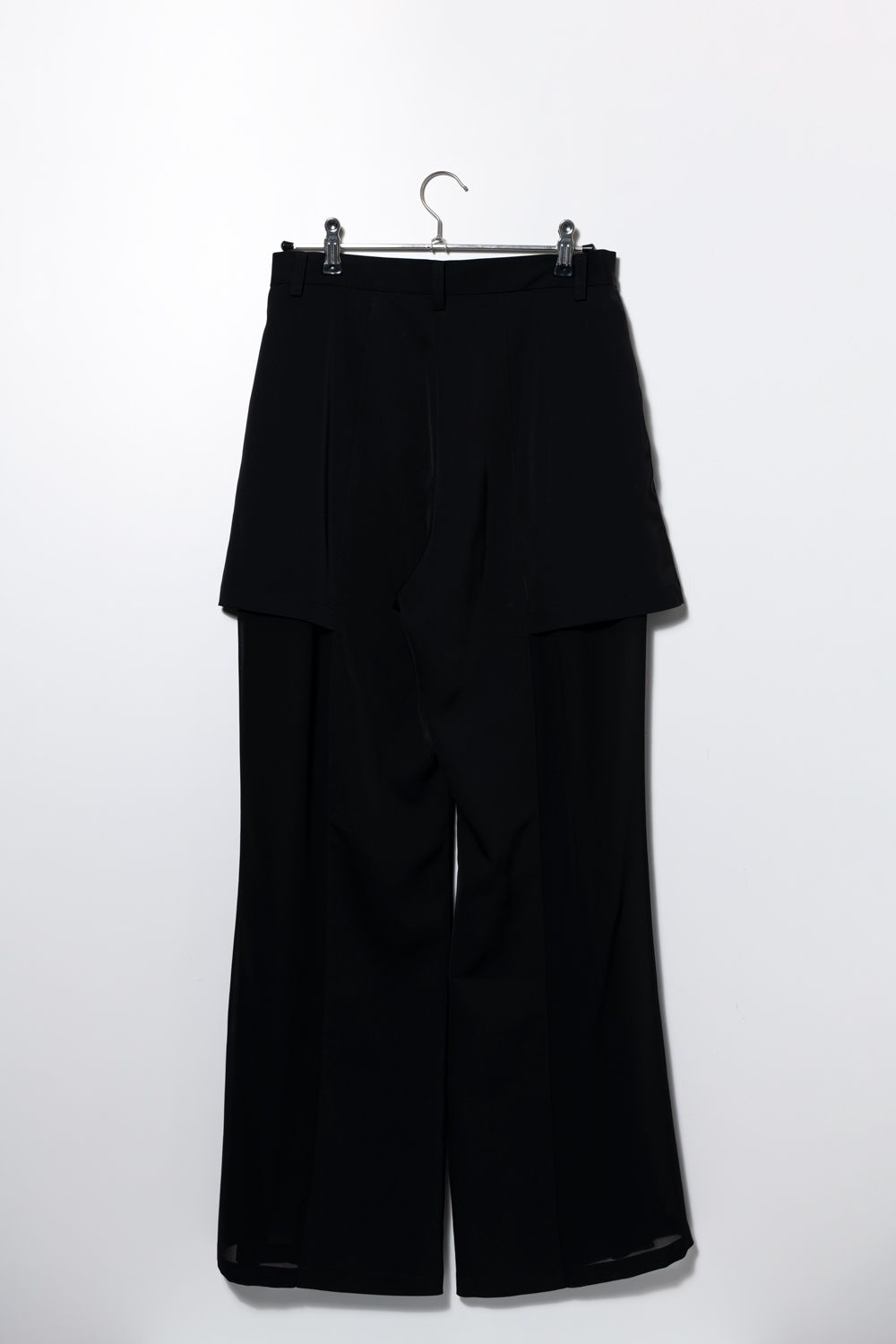 【24SS】サイドシアー切替レイヤードパンツ [Black]