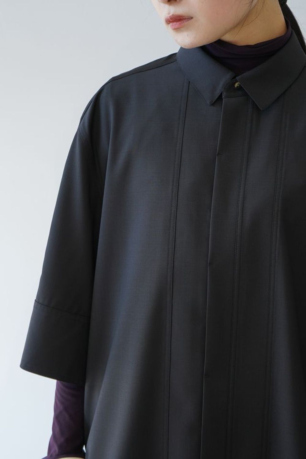 HATRA - 【24SS】Tri Front Shirt [black] - トライフロント