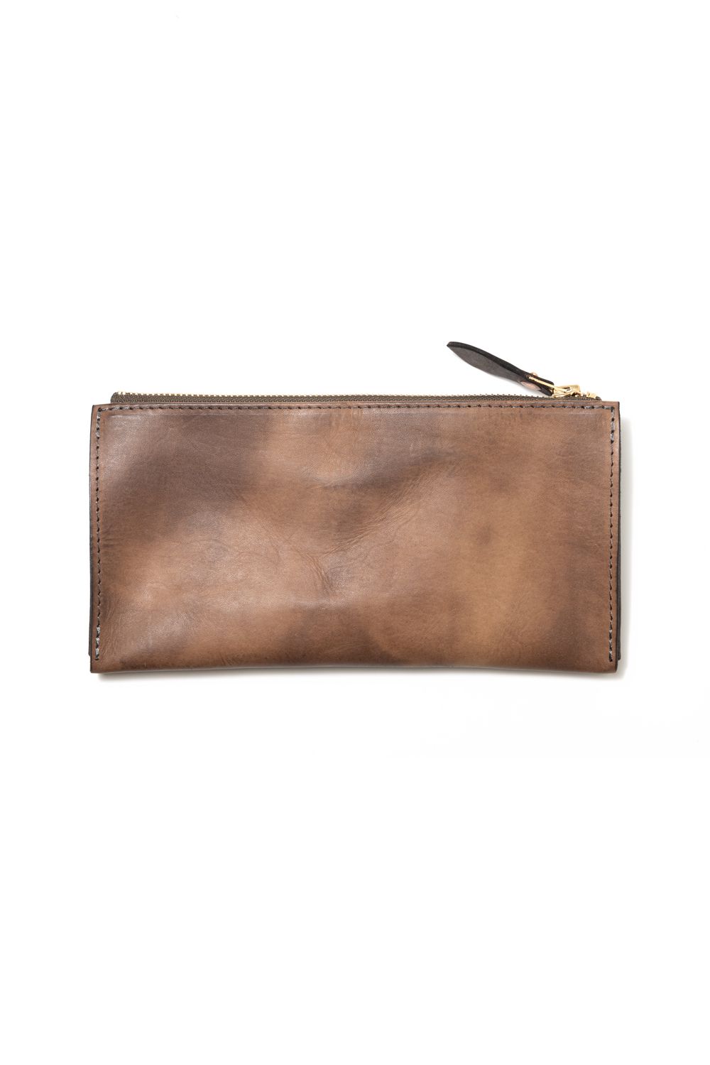 【ラスト1点 / 25SS】LEATHER WANDER POUCH【B.L.W.】/ GRAY | マチ付きレザーポーチ / グレー