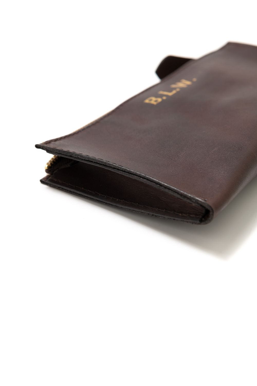 【ラスト1点 / 25SS】LEATHER WANDER POUCH【B.L.W.】/ BROWN | マチ付きレザーポーチ / ブラウン