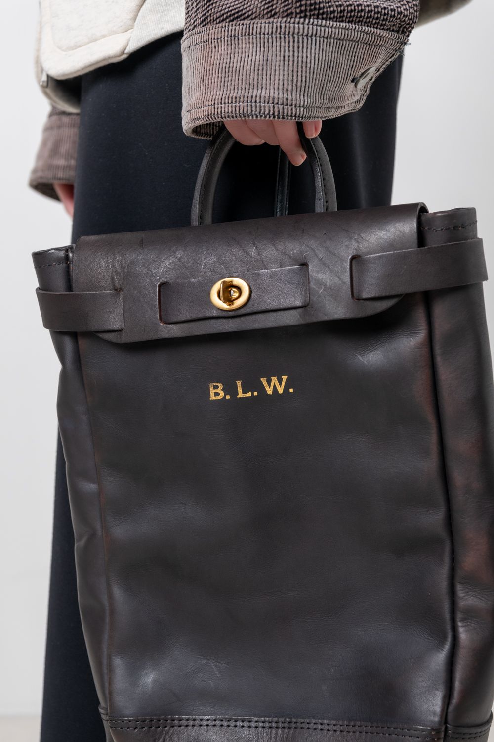 【ラスト1点 / 25SS】LEATHER VOYOGE 2WAY RUCKSACK -SMALL [BLACK]｜レザーリュックサック (2WAY) / ブラック