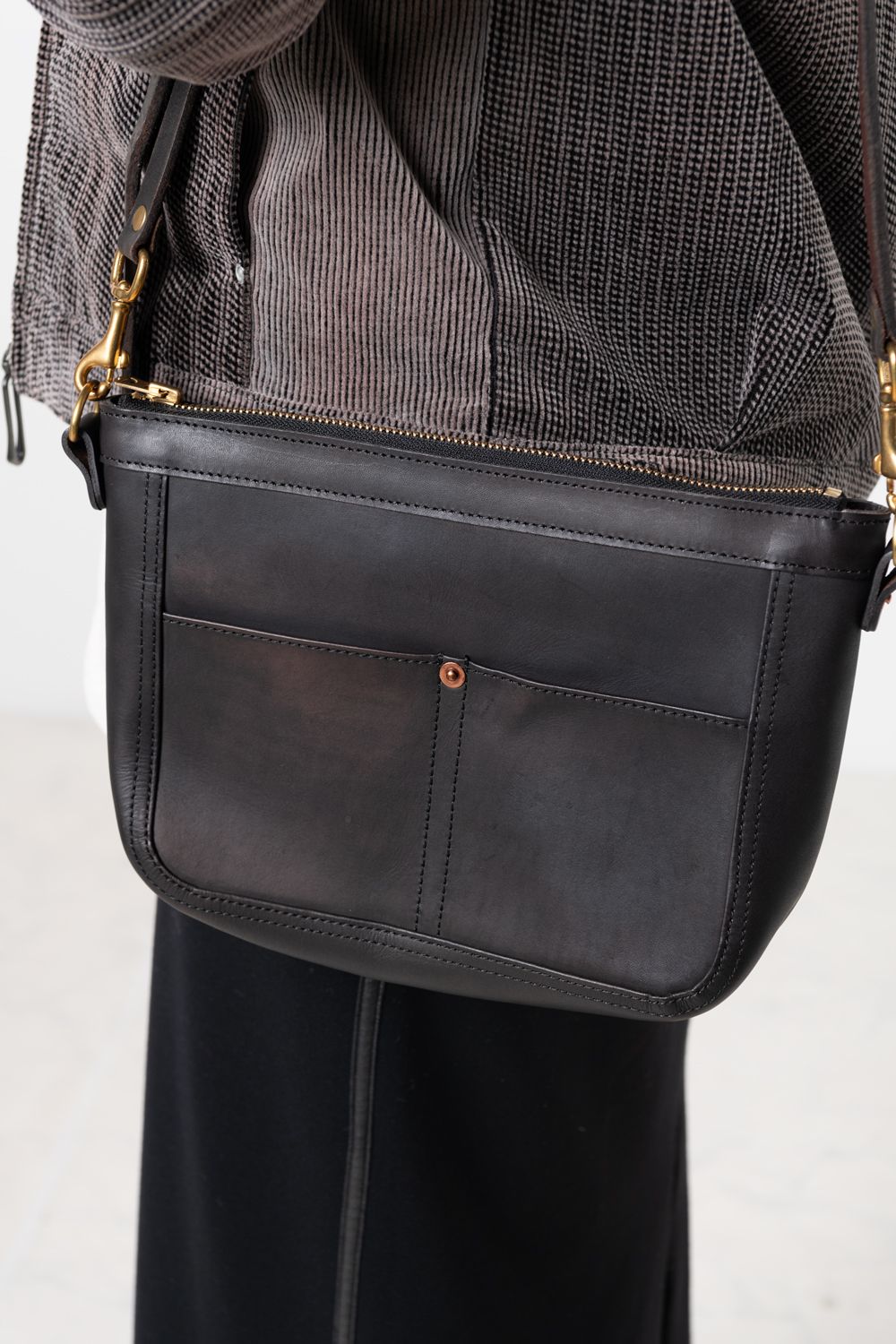 【ラスト1点 / 25SS】LEATHER TELEPHONE SHOULDER BAG -SMALL [BLACK] | テレフォンショルダーバッグ / ブラック