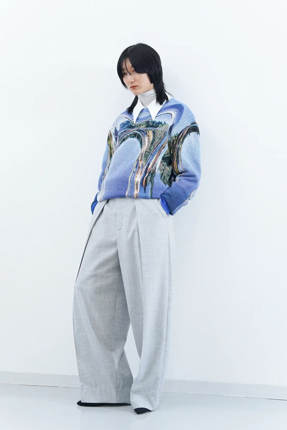【アーカイブ展 / 1.18まで】Cocoon Organ Trousers [grey] - コクーンオルガントラウザーズ [グレー] / FW24BT01