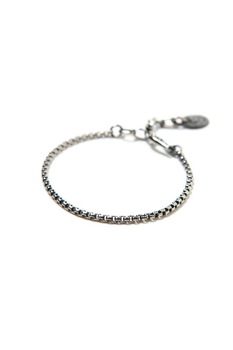 【お取り寄せ可能】NARROW SQUARE BLOCK CHAIN BRACELET [SV] / ナロースクエアブロックチェーンブレスレット [シルバー]