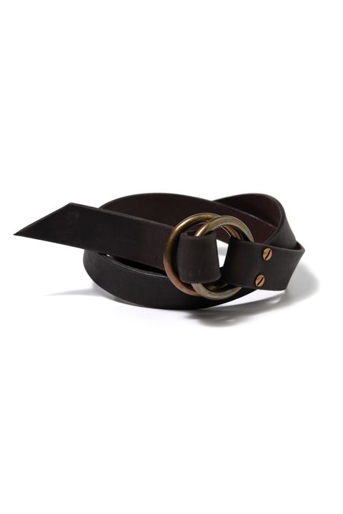 【ラスト1点 / 26SS】LEATHER RING BELT [BLACK] | リングベルト / ブラック