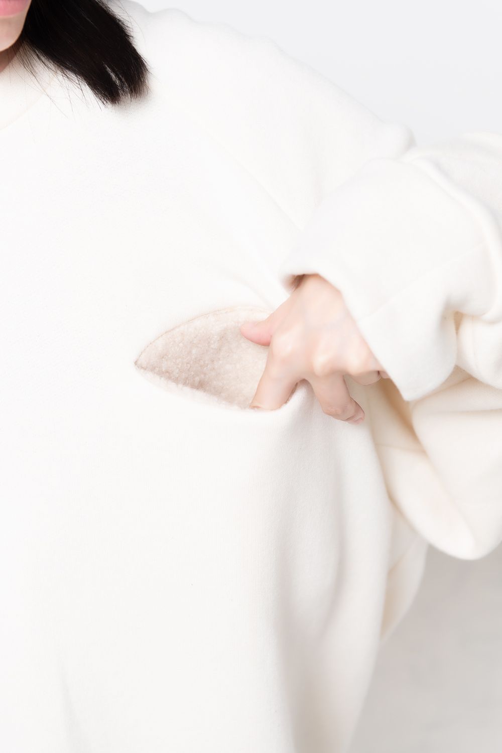 【ラスト1点 / 23AW】balloon easy sweat [OFF WHITE] - バルーンイージースウェット [オフホワイト] / vu-a23-t24