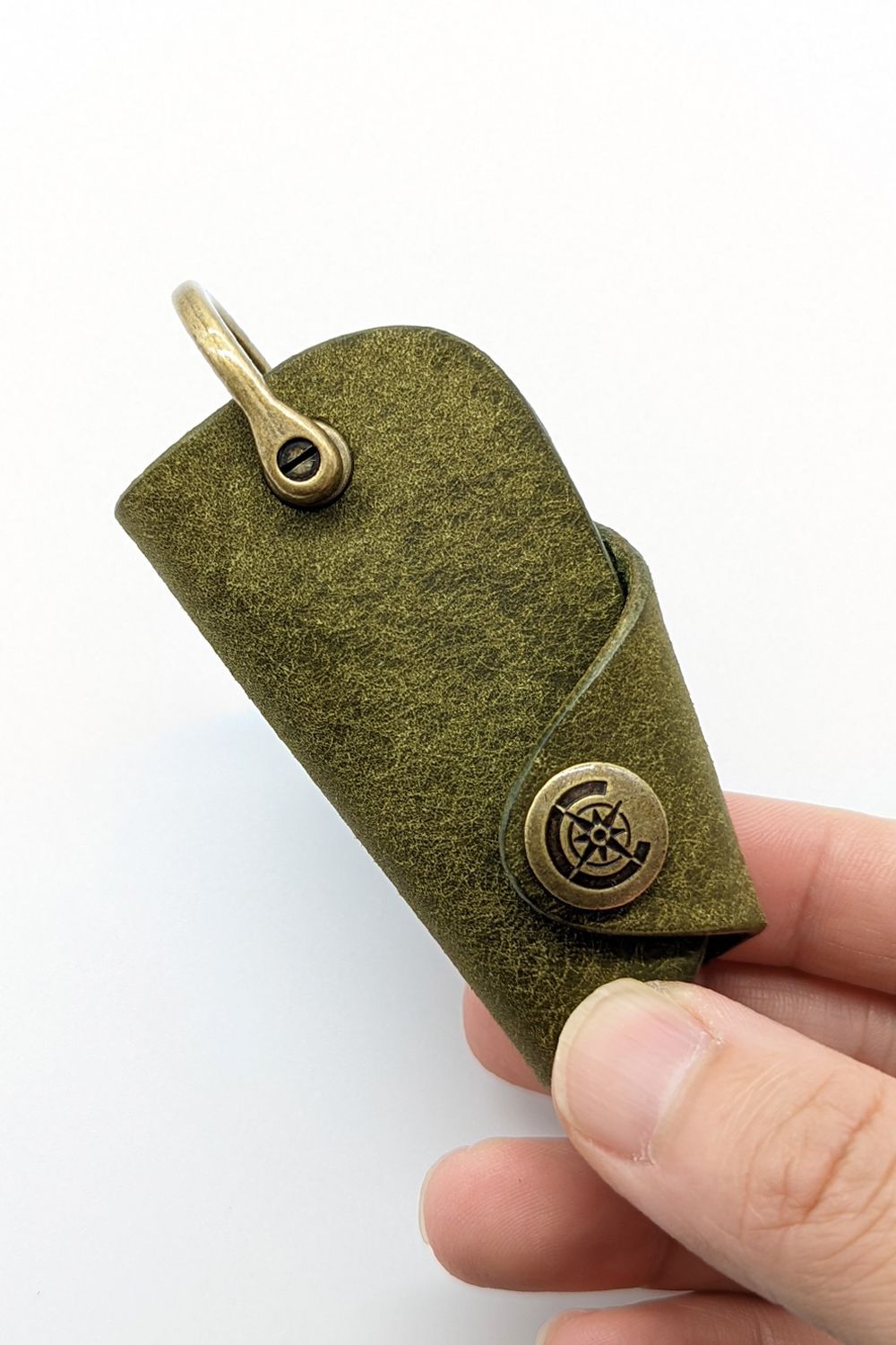 ボタンフックキーケース S [オリーブ] / Button Hook Key Case [OLIVE] - プエブロ