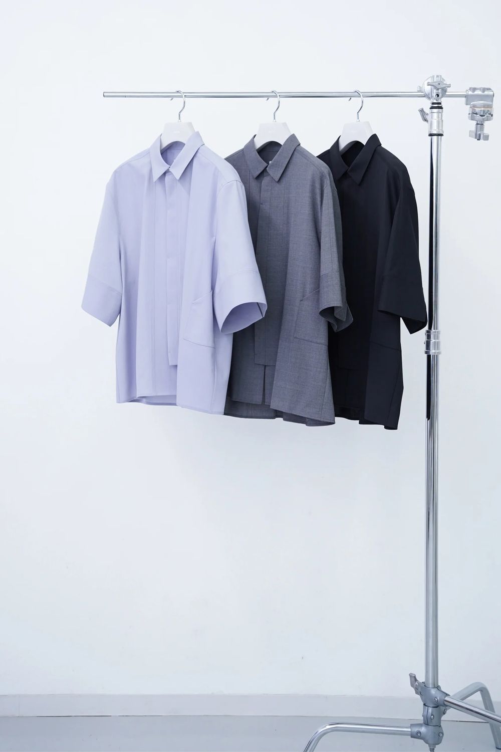 【26SS / 予約受付中】Tri Front Shirt [black] - トライフロントシャツ [ブラック] / SS26SH02