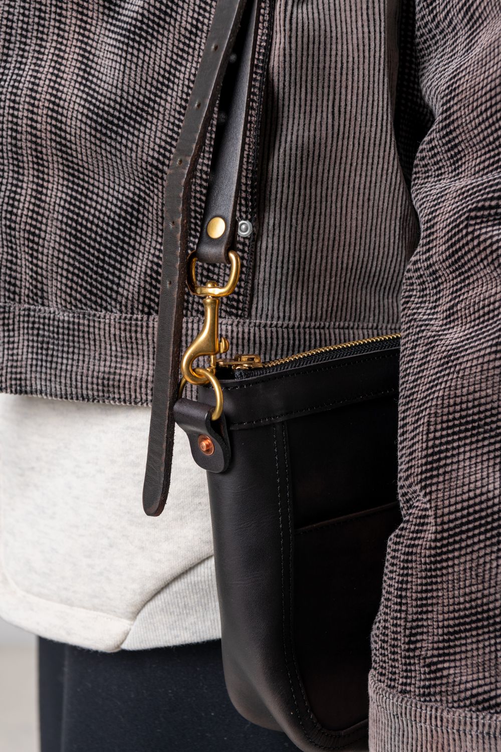 【ラスト1点 / 25SS】LEATHER TELEPHONE SHOULDER BAG -SMALL [BLACK] | テレフォンショルダーバッグ / ブラック