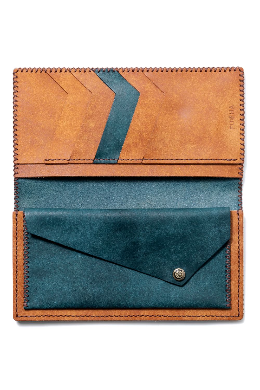 【1点のみ / 限定カラー】長財布 (コインあり) [ブルー × キャメル] / Long Wallet II [BLUE × CAMEL]