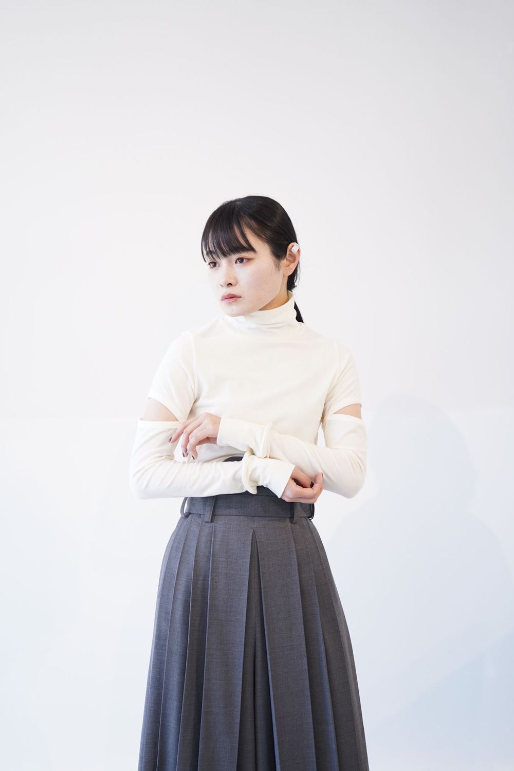 【22AW】Hak Pleats Pants [grey] - ハカマプリーツパンツ [グレー] / BT04 - 1