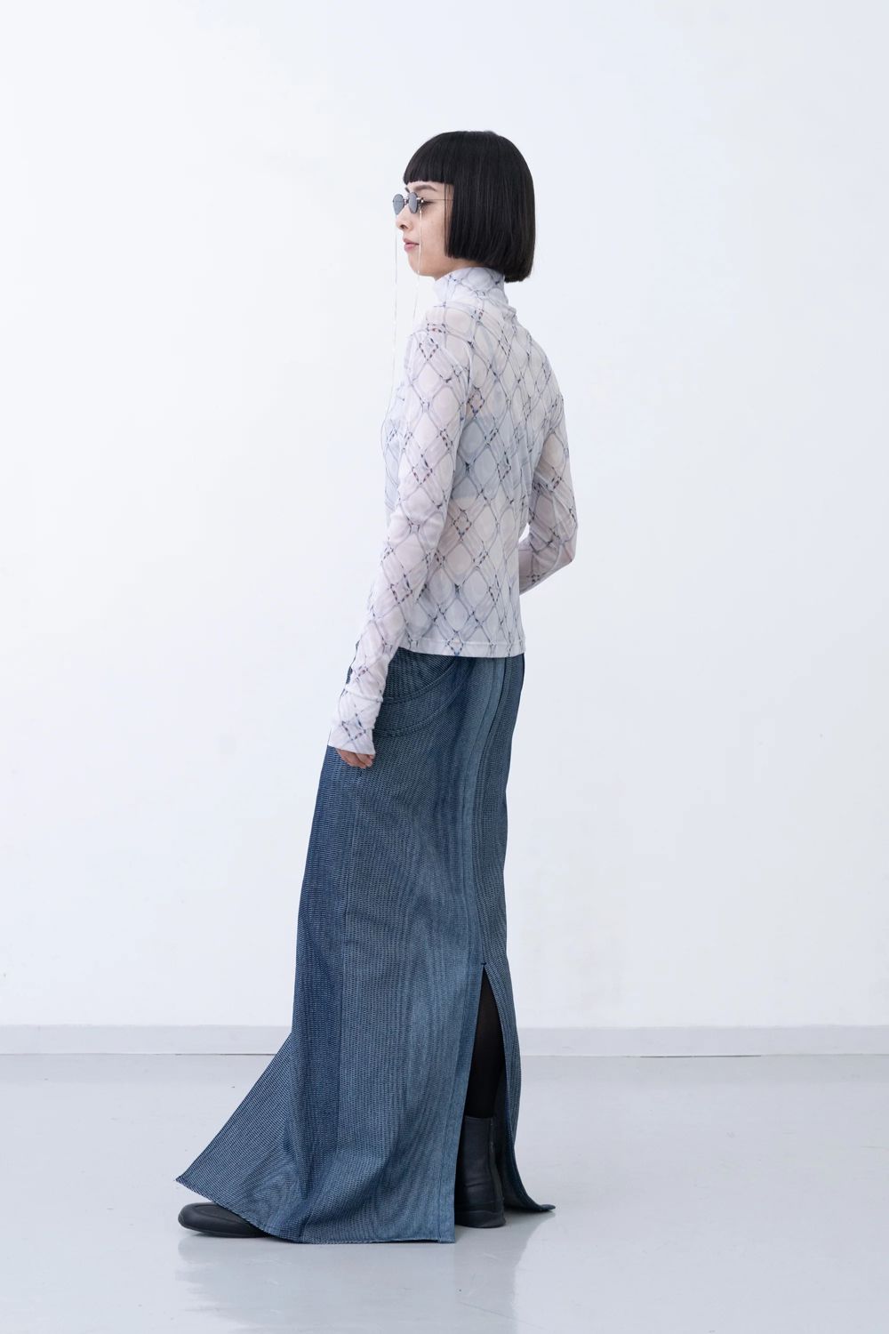 【26SS / 予約受付中】Mirage Bleach Skirt [navy]  - ミラージュブリーチスカート [ネイビー] / SS26BT08